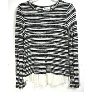 Anthrologie Bailey 44 Classy Preppy Coastal Lagen Look Fall Knit Sweater Top M